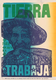 "P/A Tierra para quien la trabaja - N° 1 / 9 - turquoise to yellow", Author Test Print - unique piece, 2023